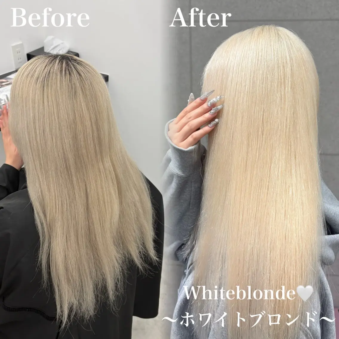 ロング カラー ブリーチ ブロンド 透明感カラー ハイトーンカラー ホワイトブロンド ヘアカラー Yuna 🪐PSY【サイ】のヘアスタイル
