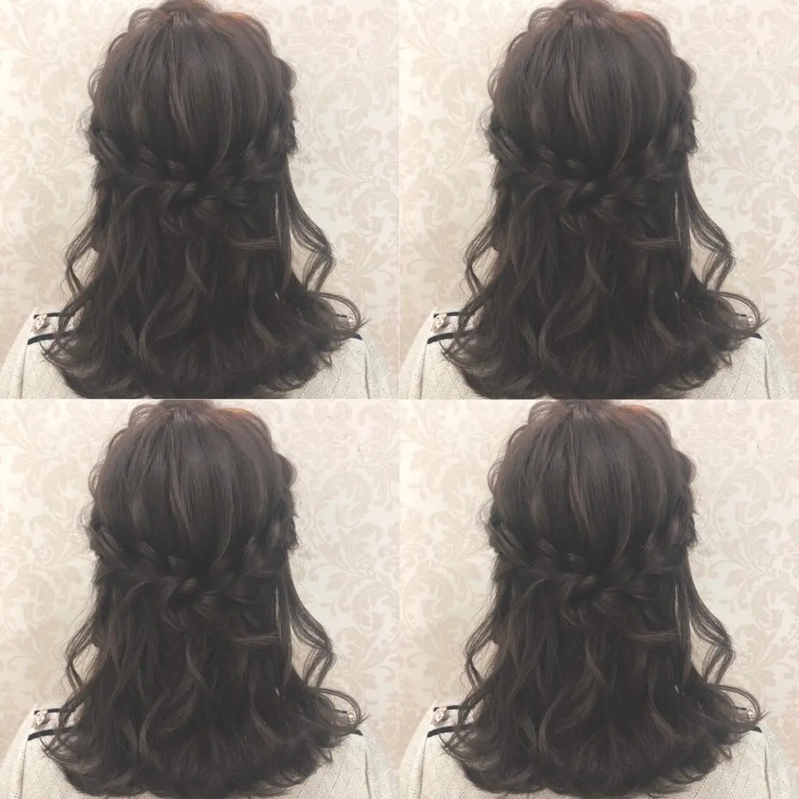 ミディアム カラー ヘアアレンジ ハーフアップ グレージュ ヘアセット 🌷MAYU 🌷のヘアスタイル
