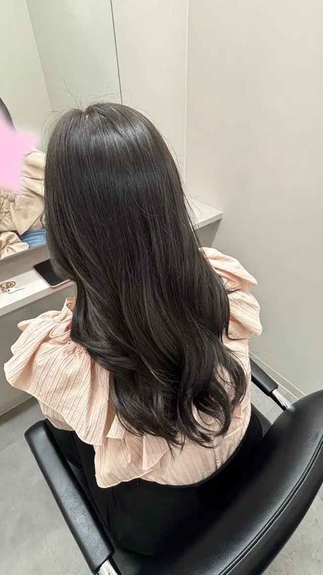 ロング カラー 透明感カラー グレージュ オレンジ ヘアカラー 透明感カラー/京都/ Sayaka♡のヘアスタイル