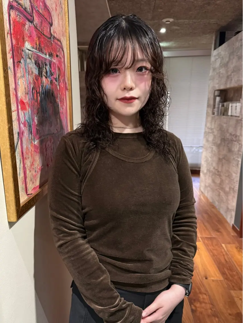ミディアム カラー パーマ 似合わせカット カット ヘアカラー パーマ トリートメント mai / linoah˚✧のヘアスタイル