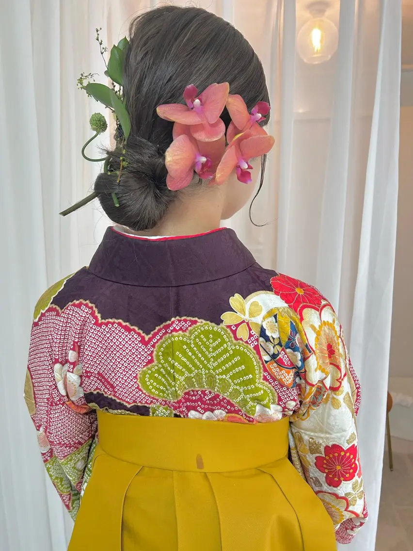 2027年卒業式💐袴着付け+透け感ヘアセットの写真