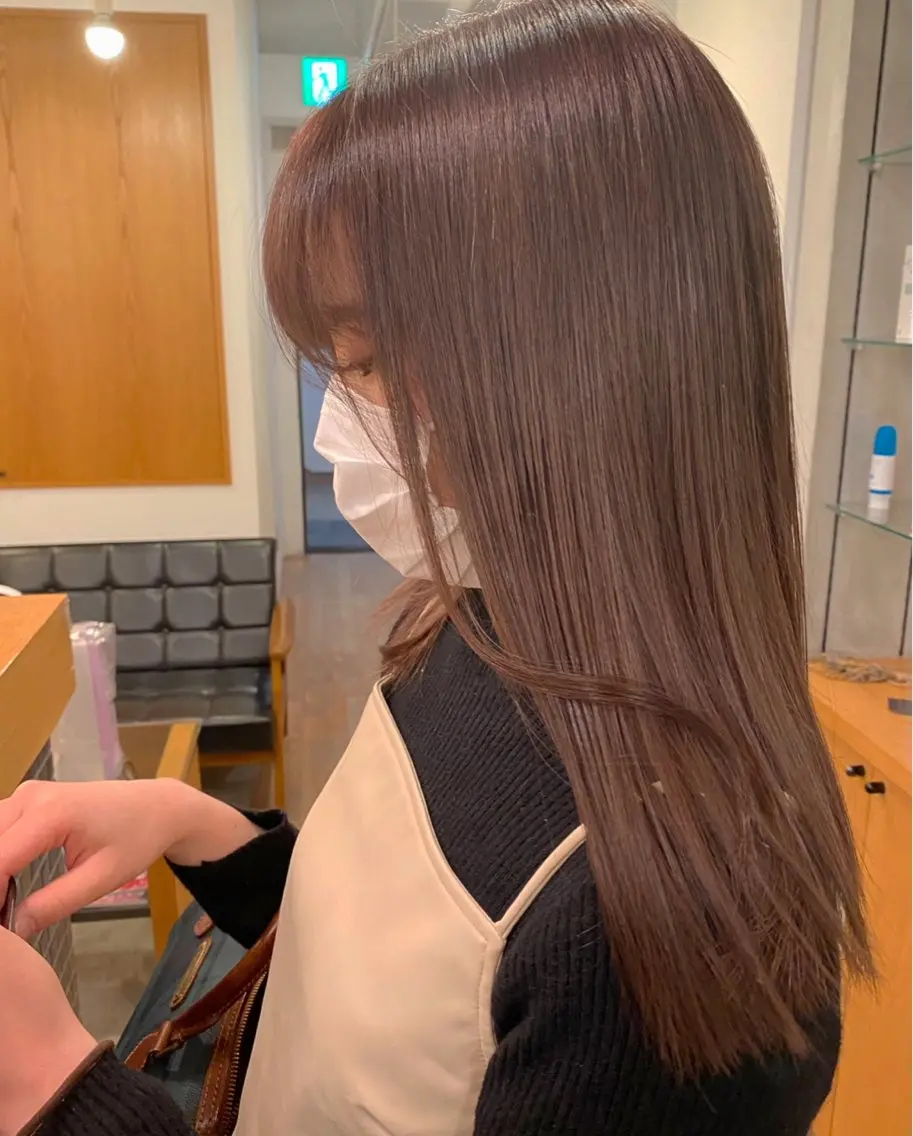 セミロング カラー ブラウンカラー 透明感カラー sana🤍ボブ ベージュ🤍のヘアスタイル