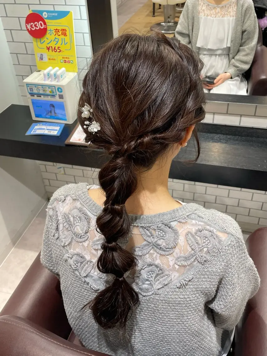 ヘアアレンジ ヘアセット 艶カラー/ブリーチ /アレンジ/特化🫧のヘアスタイル