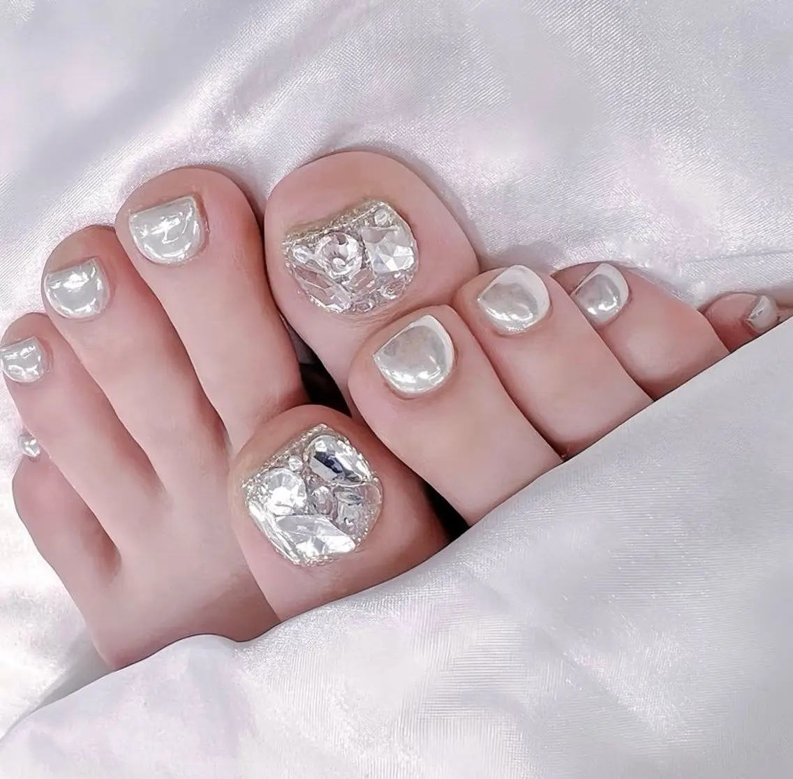 ネイル フレンチネイル ジェルネイル 韓国ネイル マグネットネイル マグネットフレンチ akina nailsのネイルデザイン