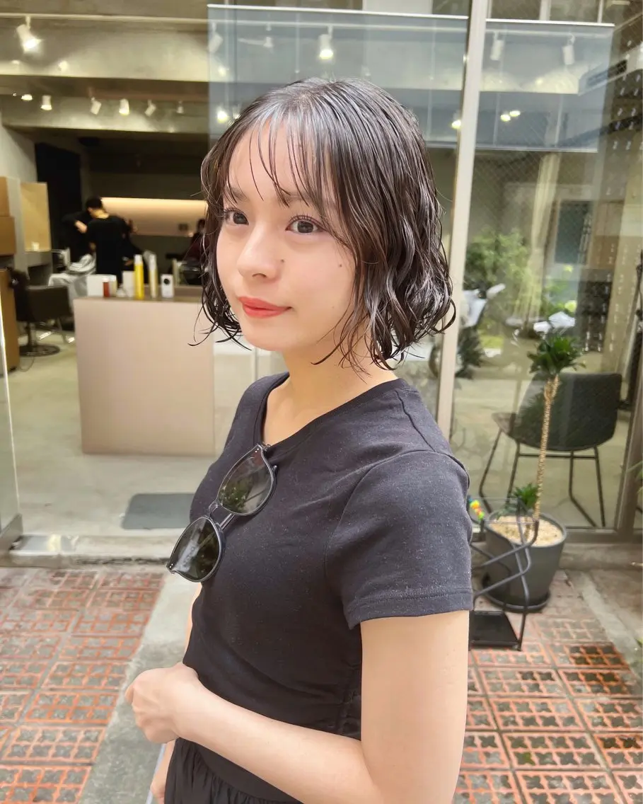 ショート パーマ カット パーマ トリートメント ボブパーマコテ巻き風 パーマNo1深江秀平のヘアスタイル