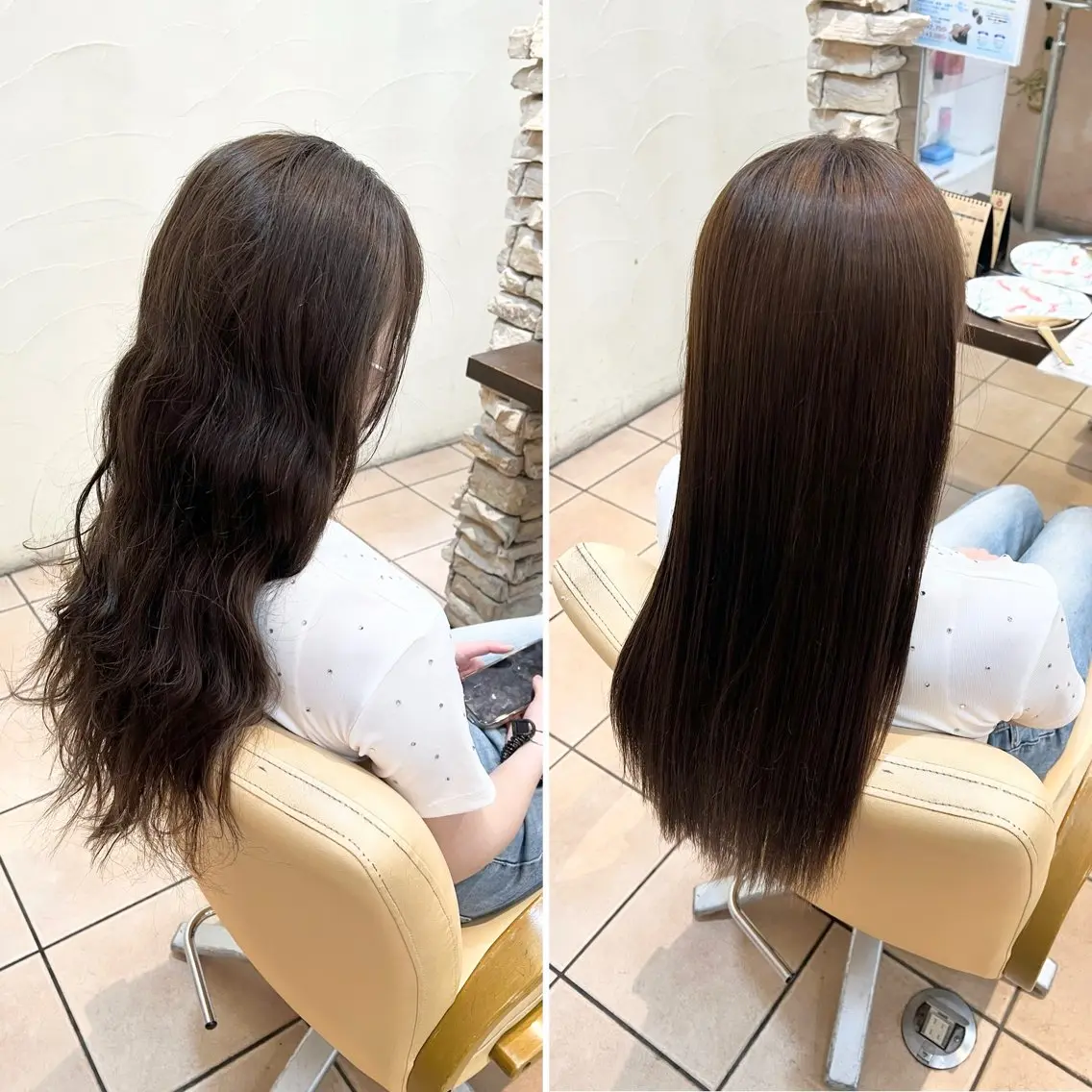 ロング カット 縮毛矯正 髪質改善ストレート ⚡️下ノ村柊斗⚡️のヘアスタイル