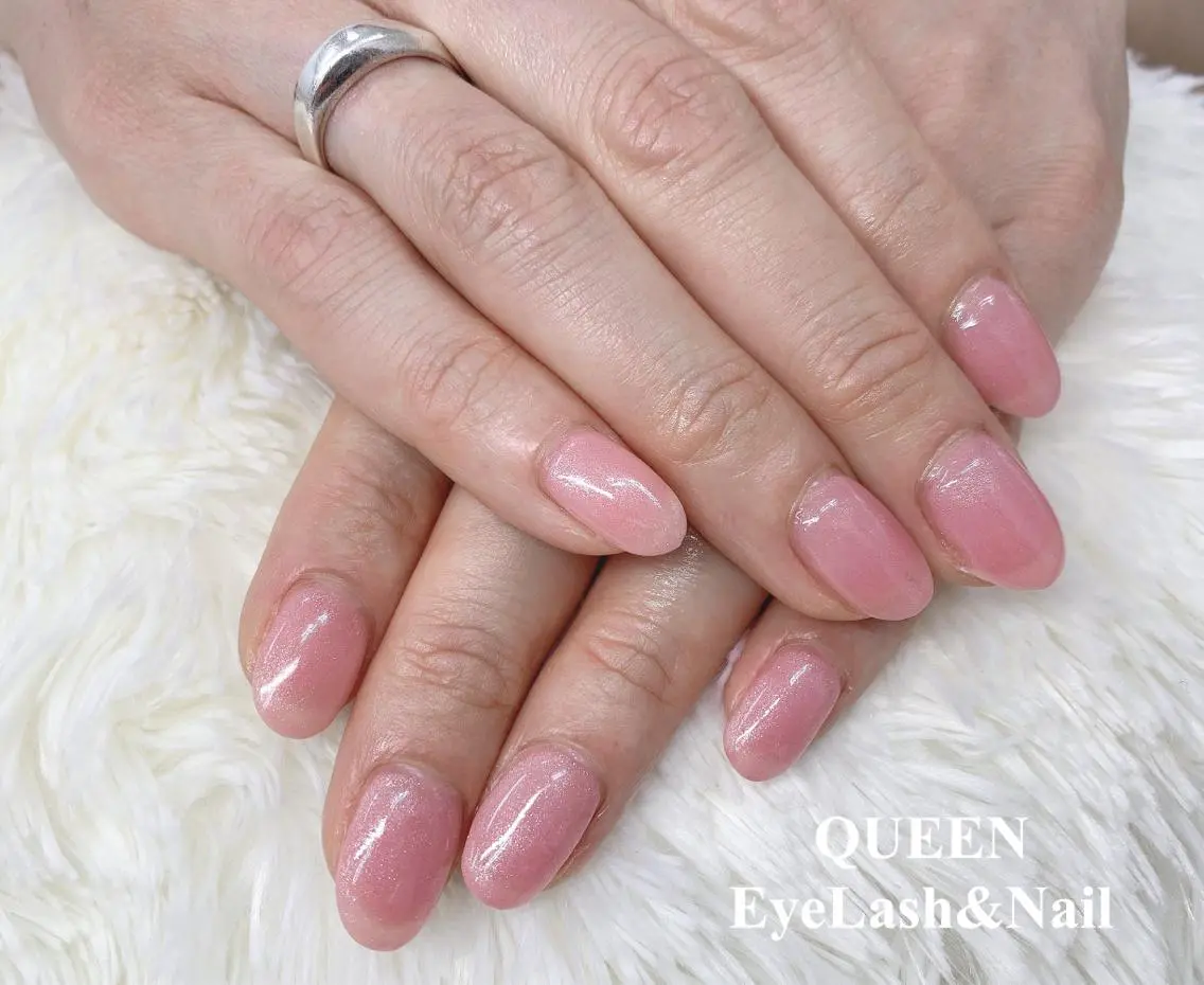 ミディアム カラー ネイル ピンクカラー ピンク ハンドネイル Bloom Nailのネイルデザイン