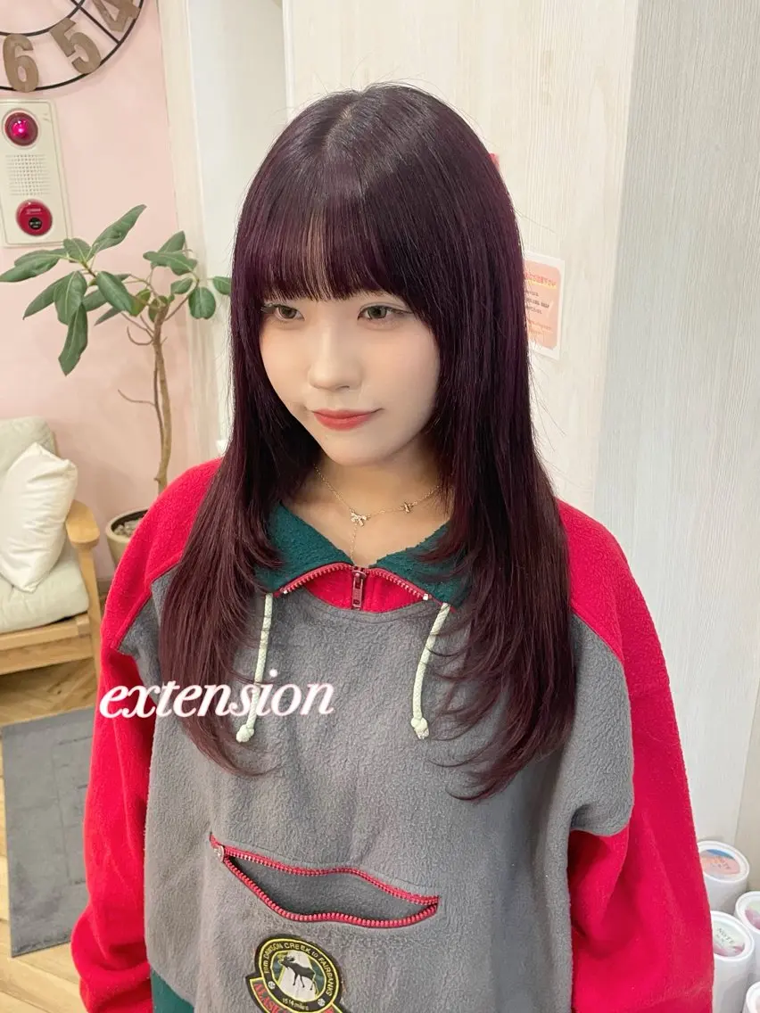 ミディアム カラー ヘアカラー トリートメント エクステ ダブルカラー/ レイヤー🍒齋藤 澪のヘアスタイル