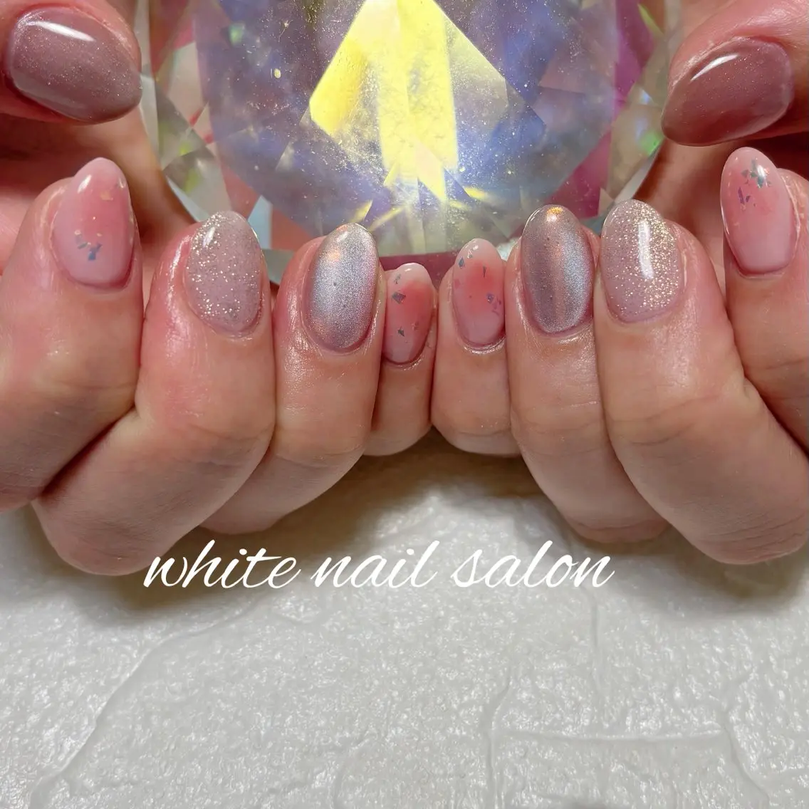 ネイル フットネイル 持ち込み ホワイト ハンドネイル white nail salonのネイルデザイン