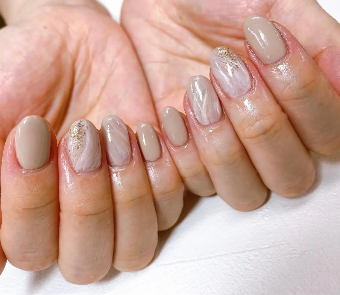 ネイル 大理石ネイル(マーブル) ニュアンスネイル FASTNAIL PLUS 新宿店のネイルデザイン
