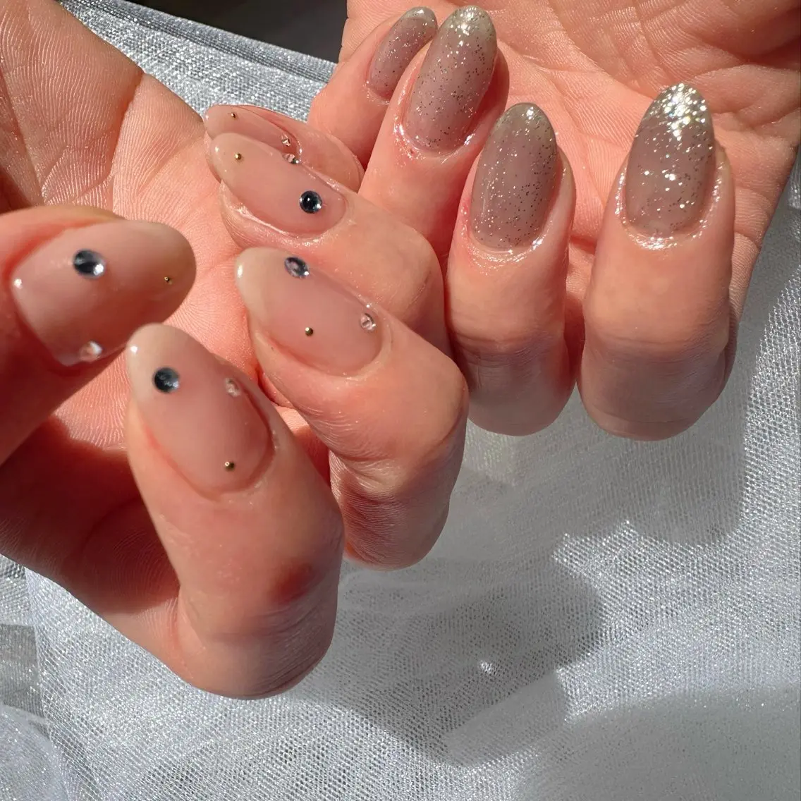 ネイル クリアネイル 氷ネイル・うるうるネイル キラキラネイル 韓国ネイル ラメ(グリッター) 🪞KAPE NAIL 🪞のネイルデザイン