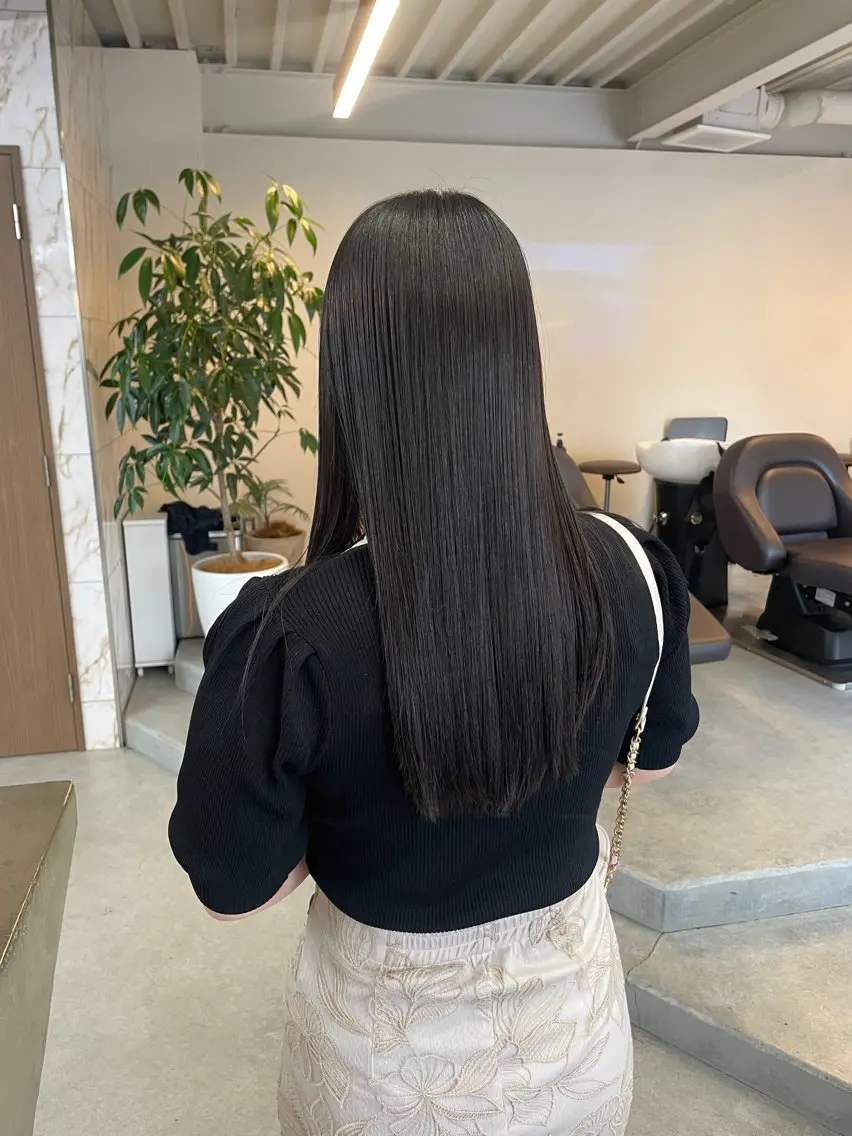🫶🏻韓国アイドル風ストレートに✨カット＋縮毛矯正🇰🇷半額料金🩵3stepトリートメント付き🪽の写真