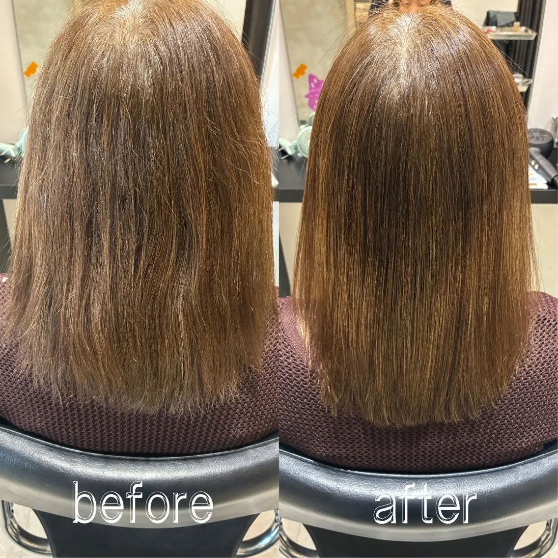 ミディアム 縮毛矯正 powderhair 福岡直弥のヘアスタイル