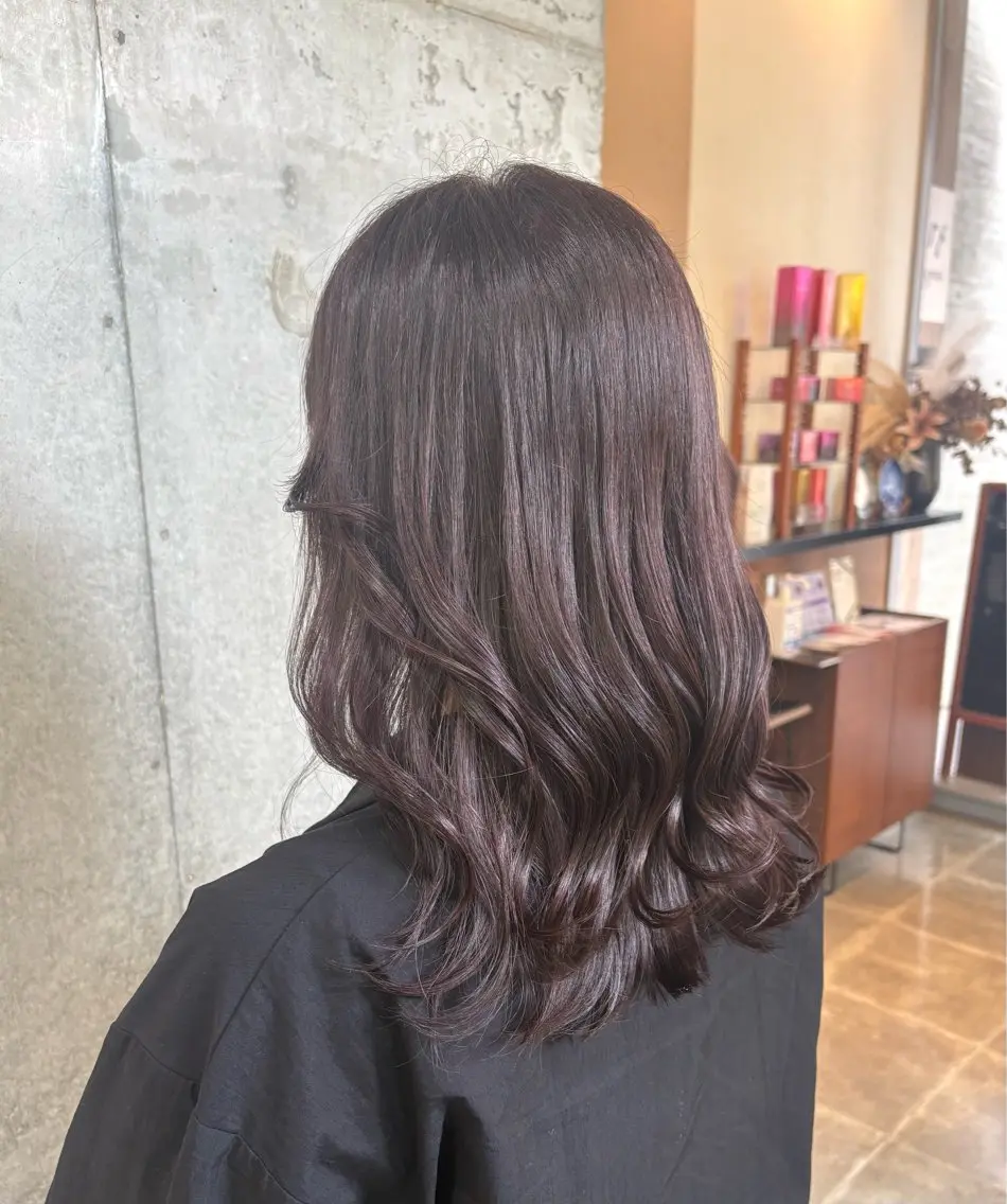 セミロング カラー ブラウンカラー ラベンダーカラー ラベンダーブラウン カット ヘアカラー モデル募集中🌺 KANONのヘアスタイル