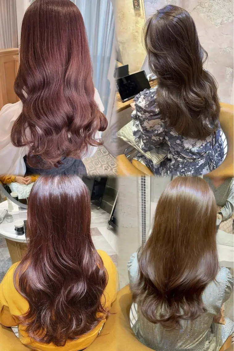 ロング カラー パーマ ヘアアレンジ メンズ ヘアカラー みっちー/縮毛矯正/ 艶カラーのヘアスタイル