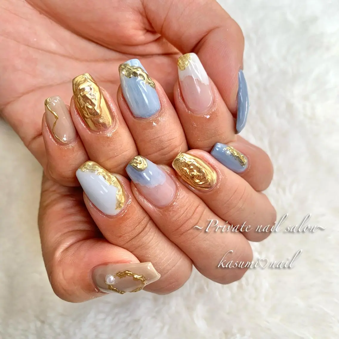 ネイル アートネイル ラメ(グリッター) マグネットネイル ミラーネイル 持ち込み KASUMI♡ Nailのネイルデザイン