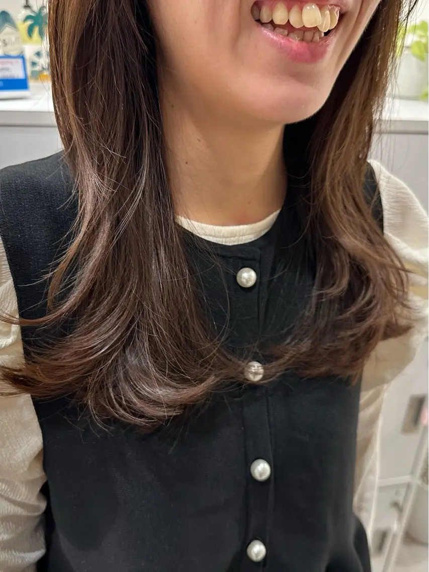 ロング レイヤーカット 縮毛矯正 カットモデル 募集中/アスカのヘアスタイル