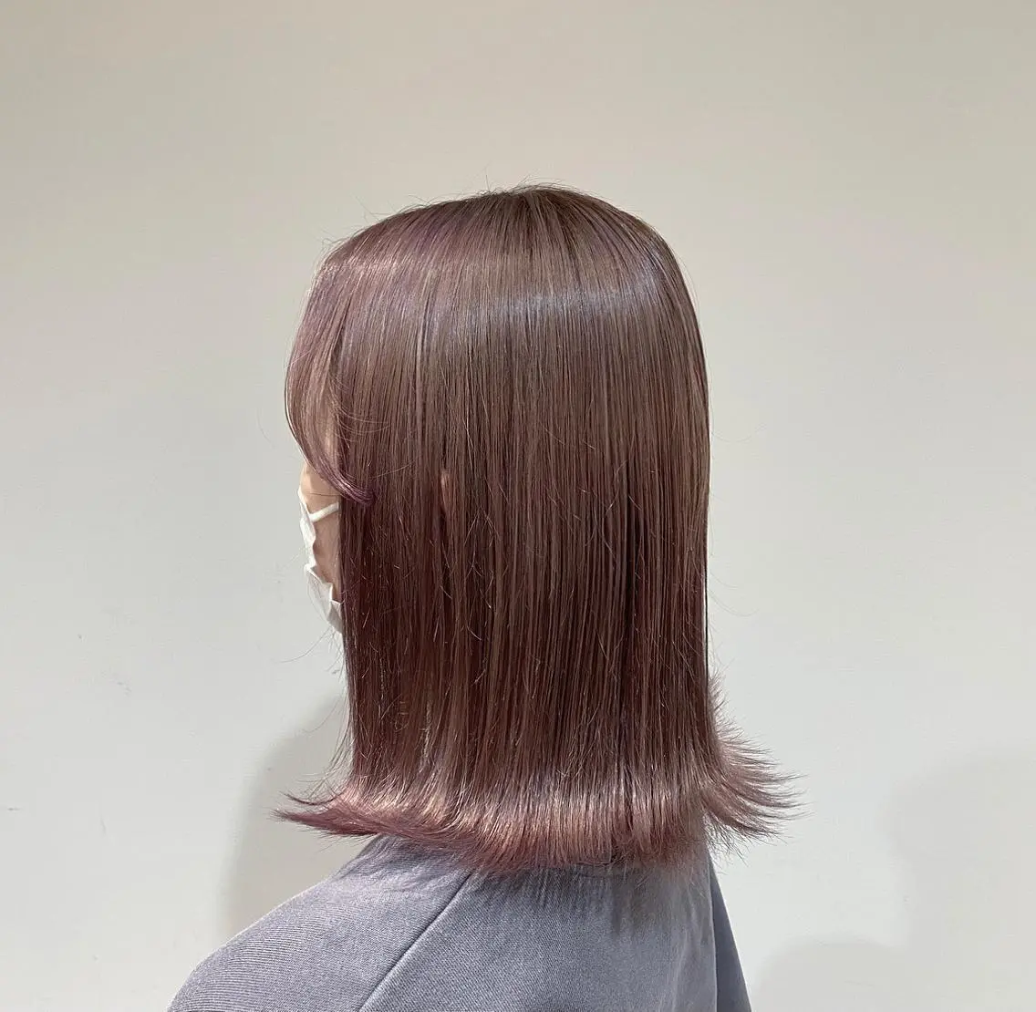 ミディアム カラー ベージュカラー ブリーチ ラベンダーカラー ラベンダーベージュ たなか もえなのヘアスタイル