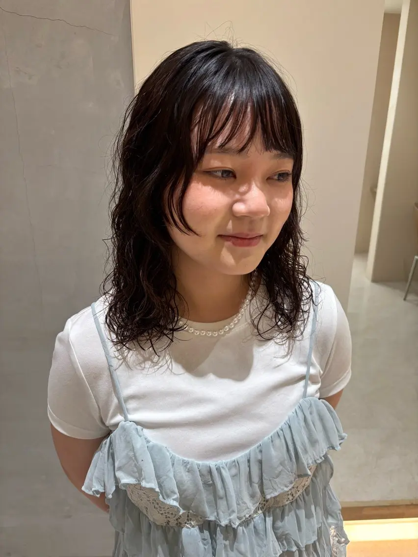 ミディアム パーマ パーマモデル募集中 💫 増元 愛玲のヘアスタイル