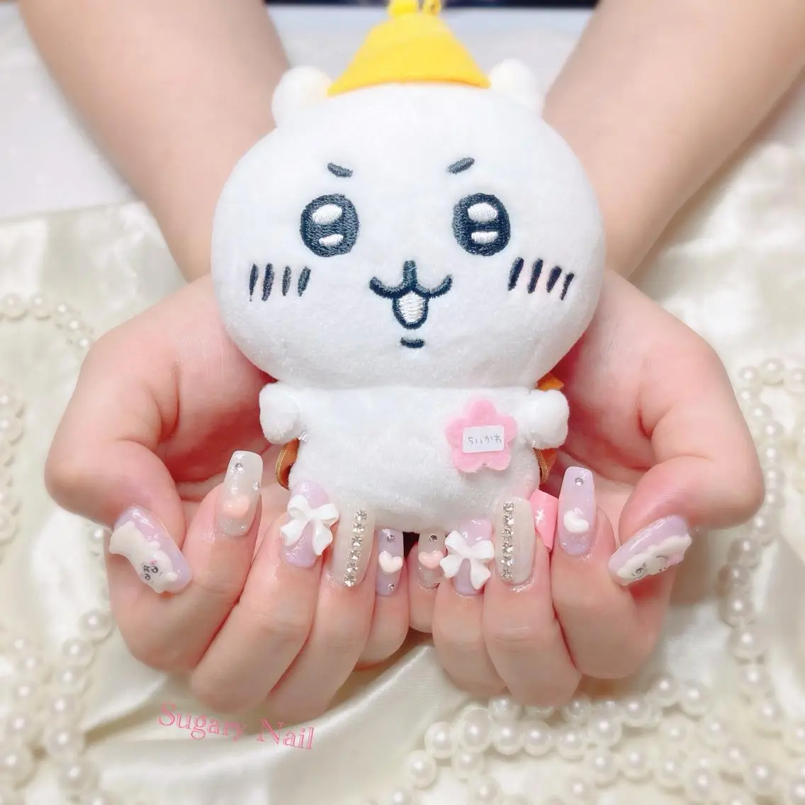 ネイル リボン ハンドネイル フットネイル SugaryNail Rinaのネイルデザイン