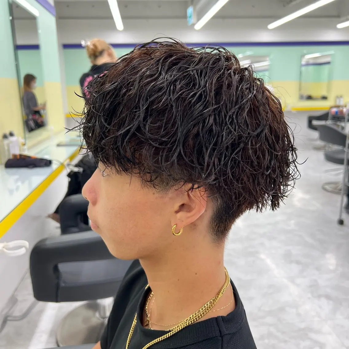 ショート カラー パーマ ヘアアレンジ メンズ キッズ メンズパーマ 波巻きパーマ 🔷横浜1のパーマ 職人🔷将太郎のヘアスタイル
