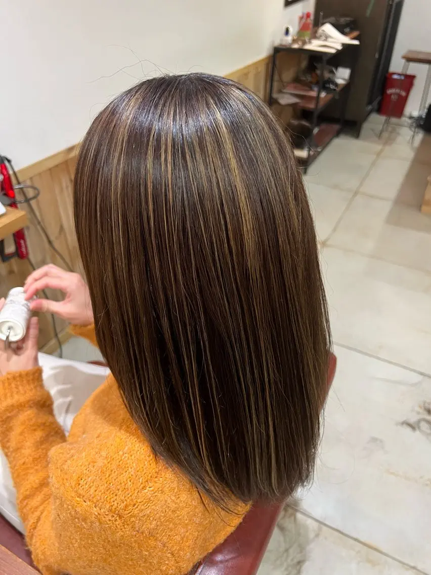 セミロング カラー ヘアカラー 🌈ダブルカラー🌈 💚みやのしんじ💚のヘアスタイル