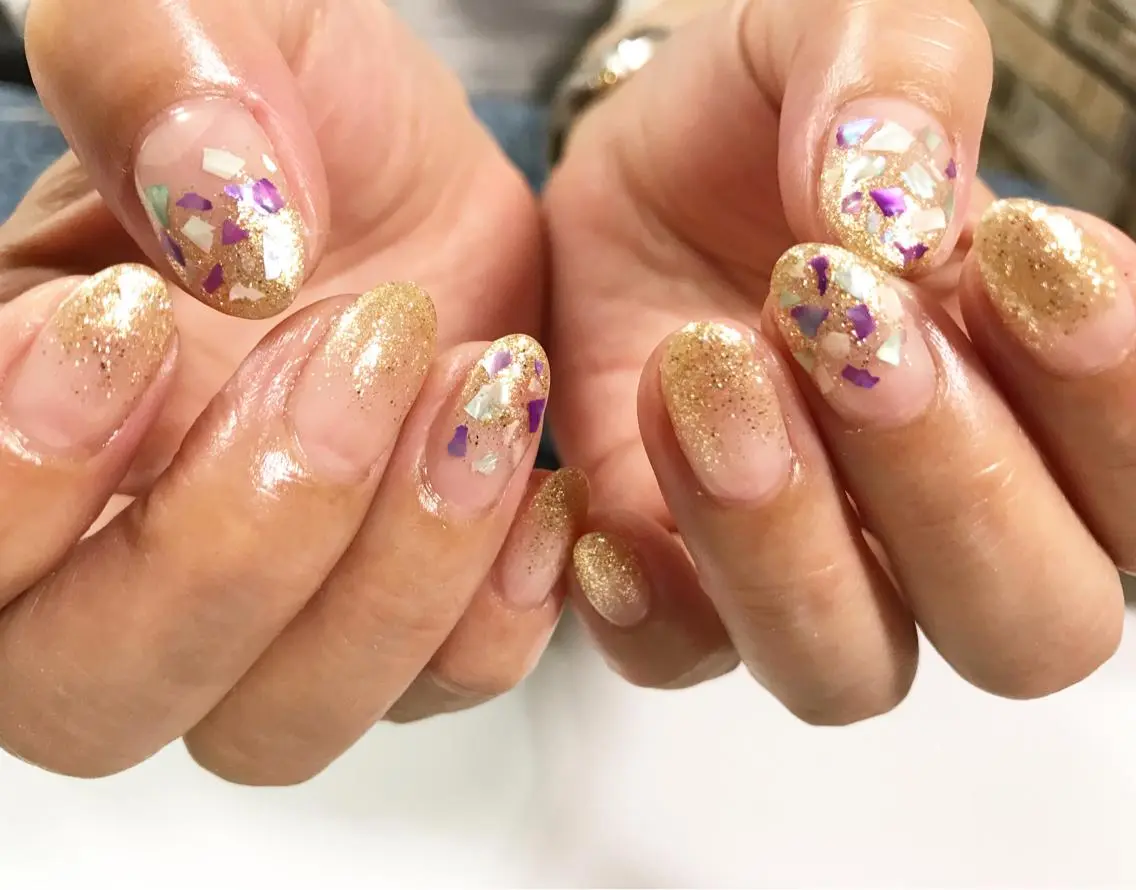 ネイル フットネイル グラデーション ラメ(グリッター) シンプルネイル 春ネイル nail fufla ♡yamane♡のネイルデザイン