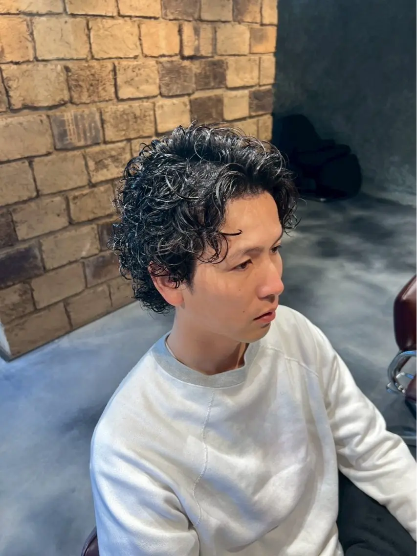パーマ メンズ 矢川 晄士朗のヘアスタイル