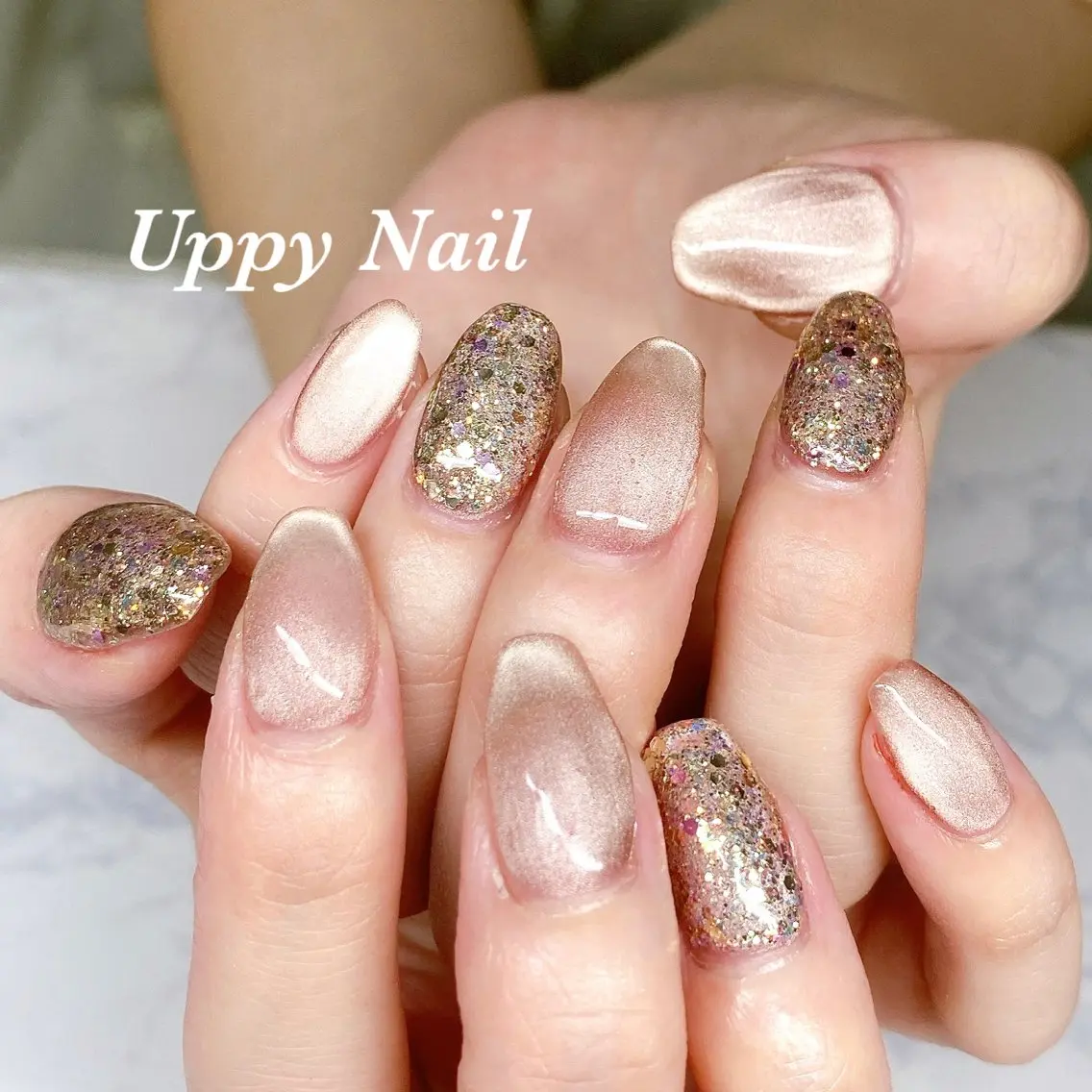ネイル ラメ(グリッター) マグネットネイル ハンドネイル Uppy Nail ukyoのネイルデザイン