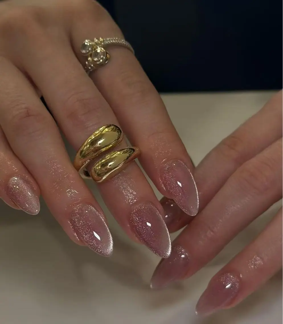 ネイル フラワーネイル フレンチネイル ジェルネイル ガラスフレンチ ハート ハンドネイル BabyYouMi nailのネイルデザイン