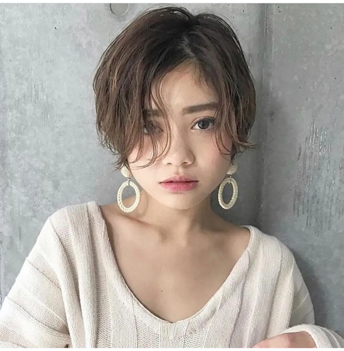 ショート カラー ショートヘア 伊 杏のヘアスタイル