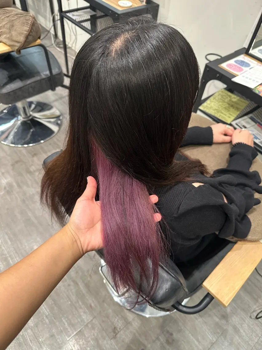 セミロング カラー ラベンダーカラー ラベンダーピンク ピンクカラー ヘアカラー トリートメント 艶髪レイヤー上田 紗也🇰🇷💗のヘアスタイル