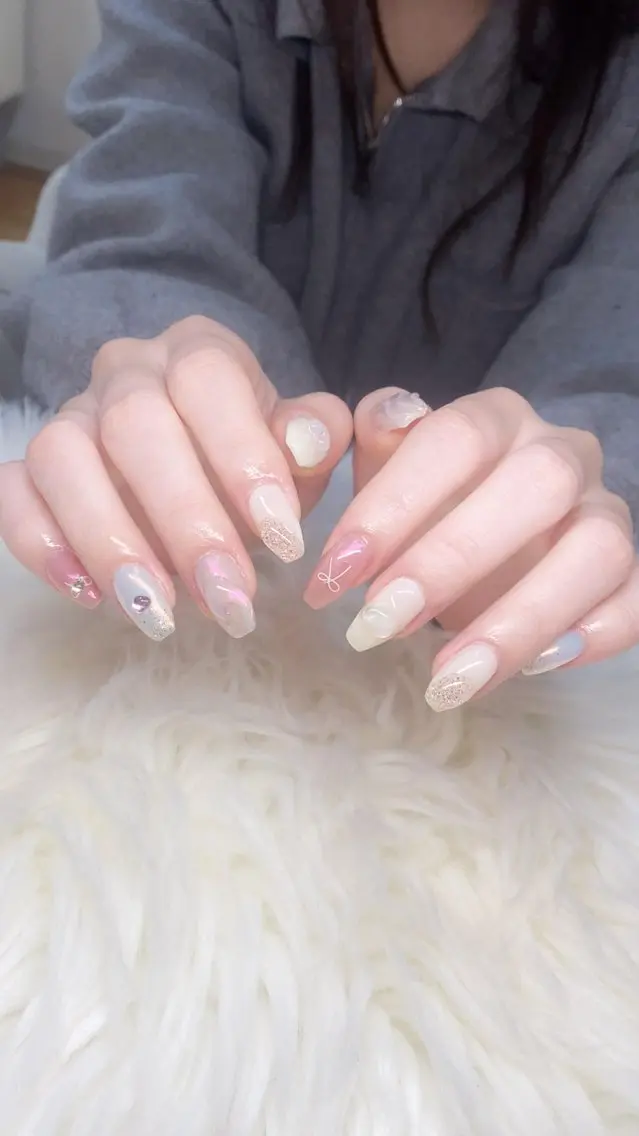 ネイル フレンチネイル グラデーション 韓国ネイル マグネットネイル ニュアンスネイル ハンドネイル Squen Nail shinjukuのネイルデザイン