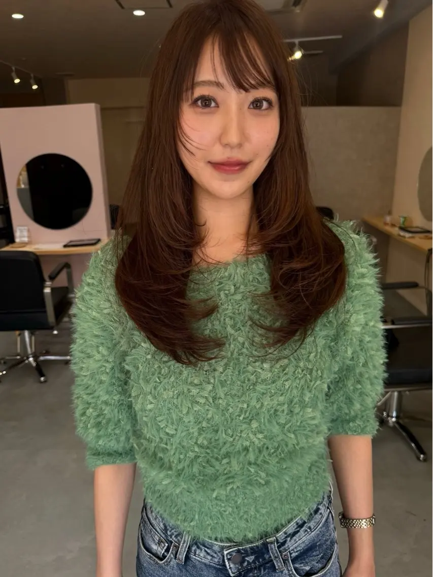 前髪カット+オーダーメイドカラー+オージュア1STEPトリートメントの写真