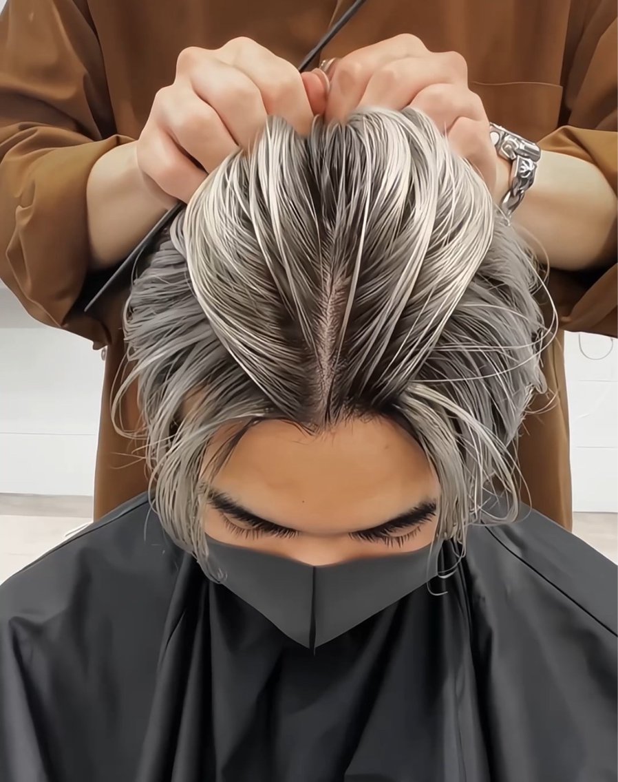カラー メンズ メンズバレイヤージュ メンズハイライト バレイヤージュ ハイライトカラー カット ヘアカラー トリートメント ヘッドスパ 【メンズ特化】カット ハイライト/大智のヘアスタイル