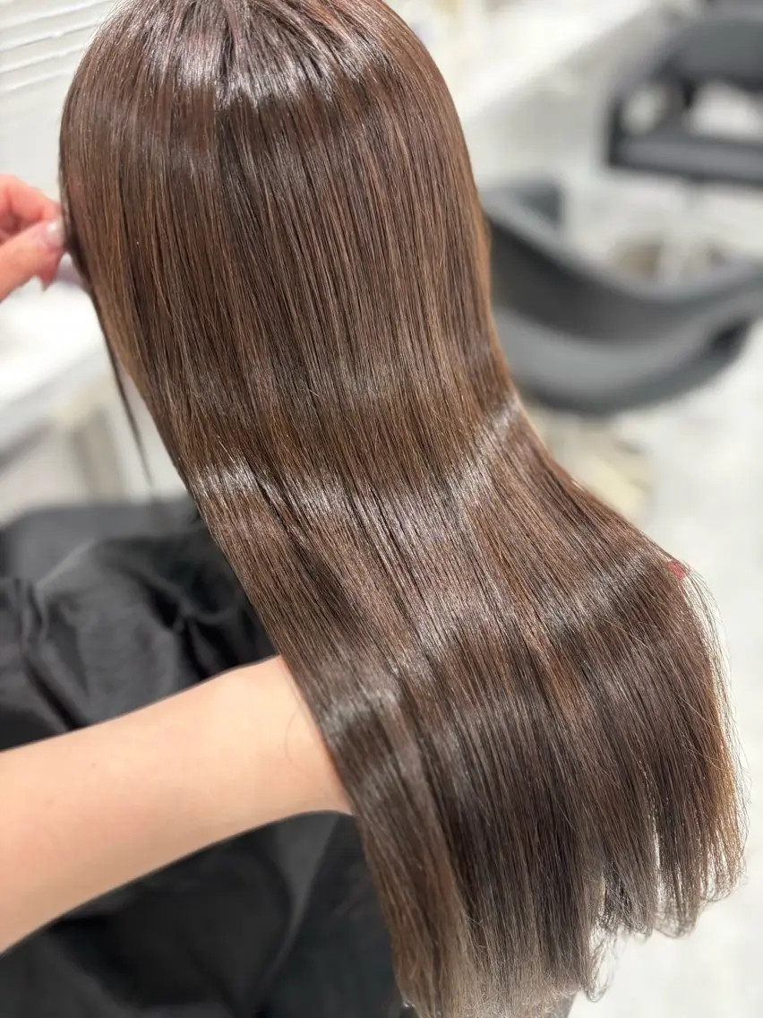 ロング ヘアカラー トリートメント ヘアセット 🎀暖色カラー🎀 韓国ヘア まなかのヘアスタイル