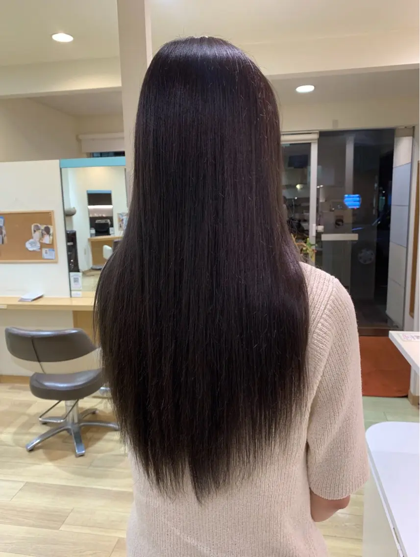 ロング カラー グレージュ ヘアカラー 🫧似合わせ カラー /縮毛矯正🎀みずきのヘアスタイル