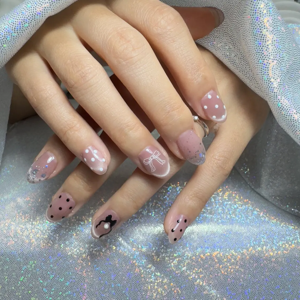 ネイル アートネイル 成人式 ジェルネイル ニュアンスネイル ネイルチップ Kora Nailのネイルデザイン