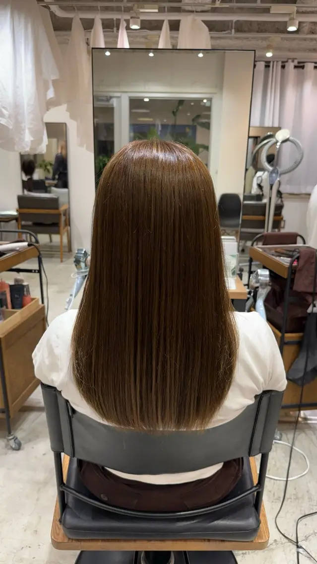ロング カラー ヘアカラー トリートメント にいな/柔らか縮毛 矯正/艶カラー☘️のヘアスタイル