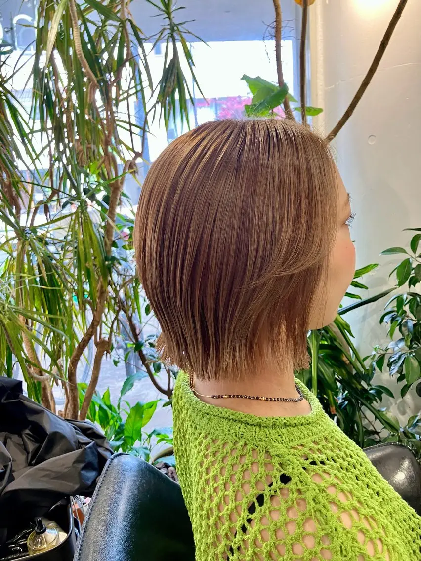 ミディアム カット ヘアカラー メンズパーマ shell 宮下のヘアスタイル