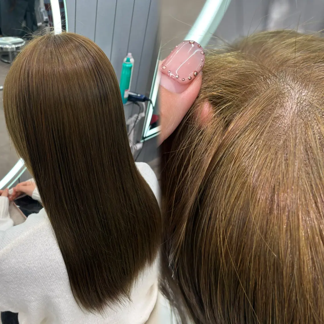 ロング カラー ヘアアレンジ アッシュ 黒髪 ブリーチ ブルーカラー ブルーブラック カット ヘアカラー トリートメント ヘアセット 大宮‎縮毛矯正🩵 レイヤー　佐藤和のヘアスタイル