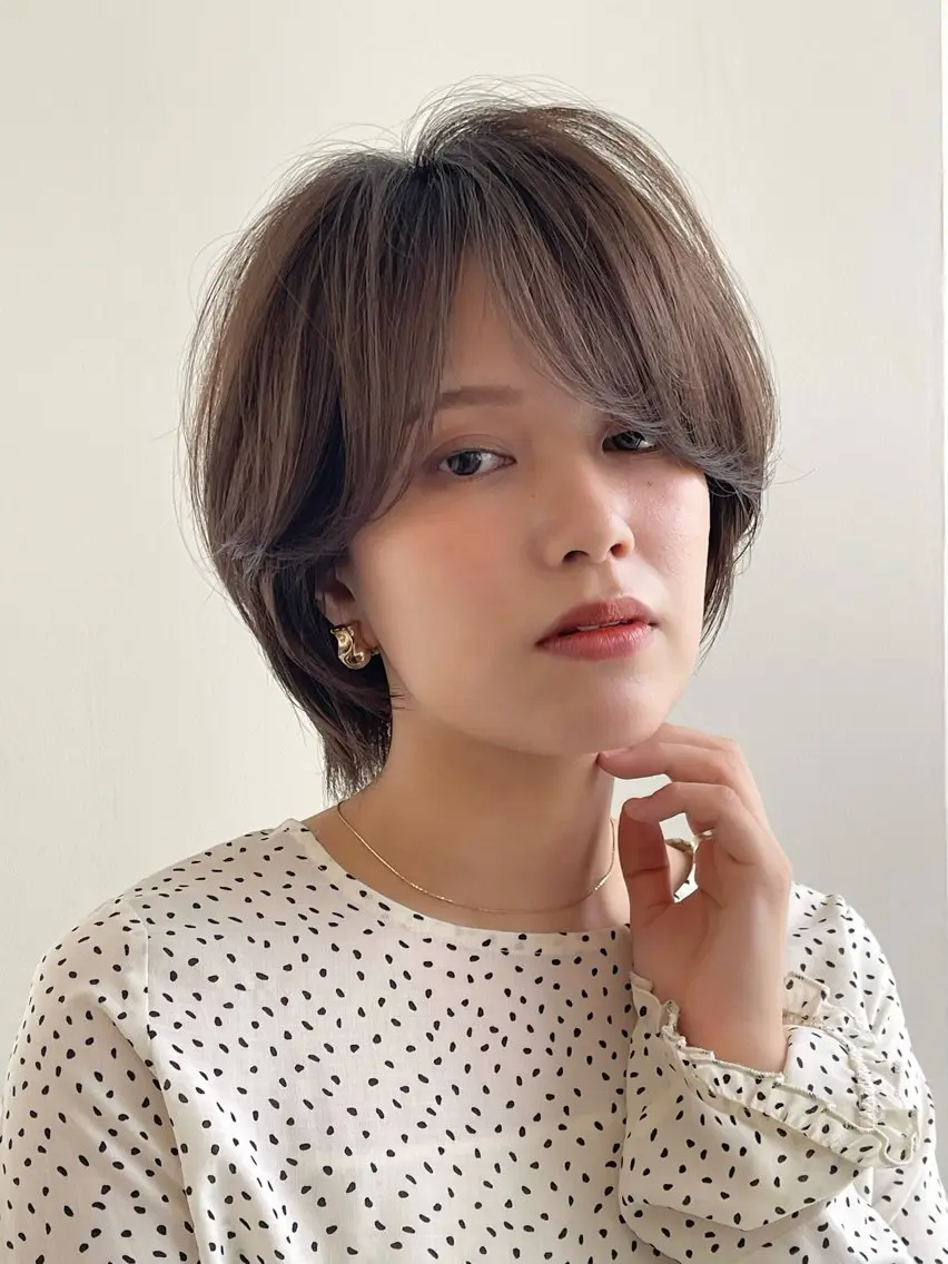 ショート 丸みショート イエローカラー 韓国風ヘア ショートヘア カット ヘアカラー ショート・ボブ特化 mahoのその他イメージ