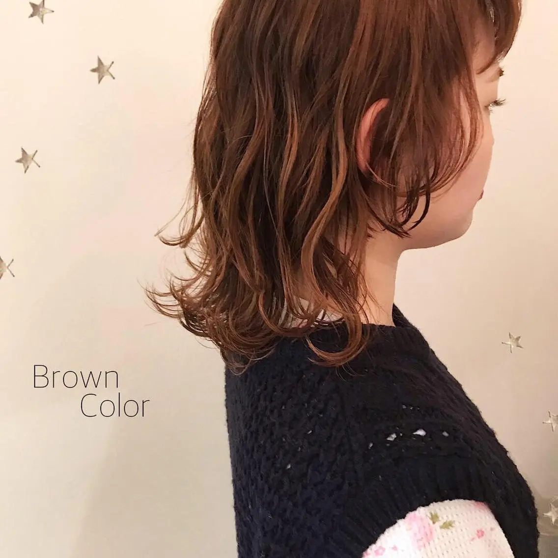 ミディアム カラー 市川 千夏のヘアスタイル