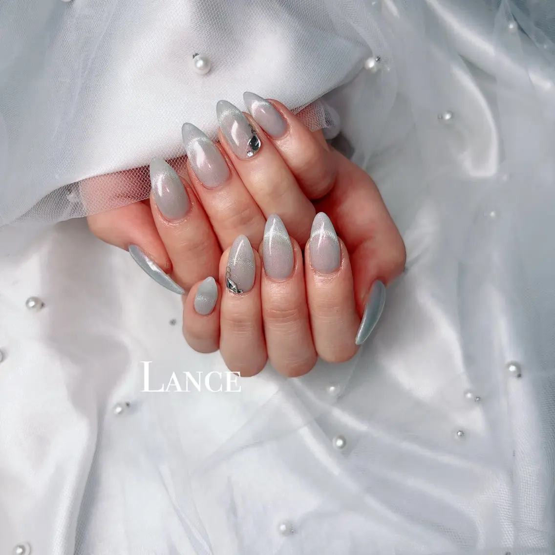 ネイル キラキラネイル 韓国ネイル 春ネイル ワンホンネイル 冬ネイル Lance nailのネイルデザイン
