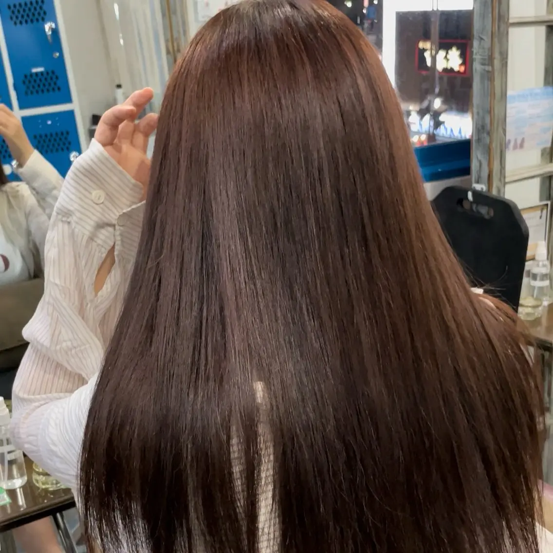 ロング カラー ブラウンカラー ピンクカラー ピンクブラウン 🌿美髪縮毛矯正 のプロ安川🌿のヘアスタイル