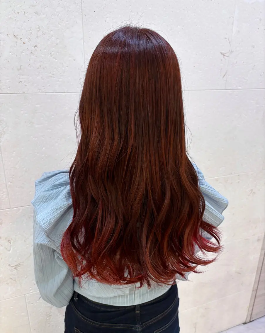 カラー ブリーチ ブラウンカラー レッドカラー 🫧Shanti🫧 ばんだいのヘアスタイル