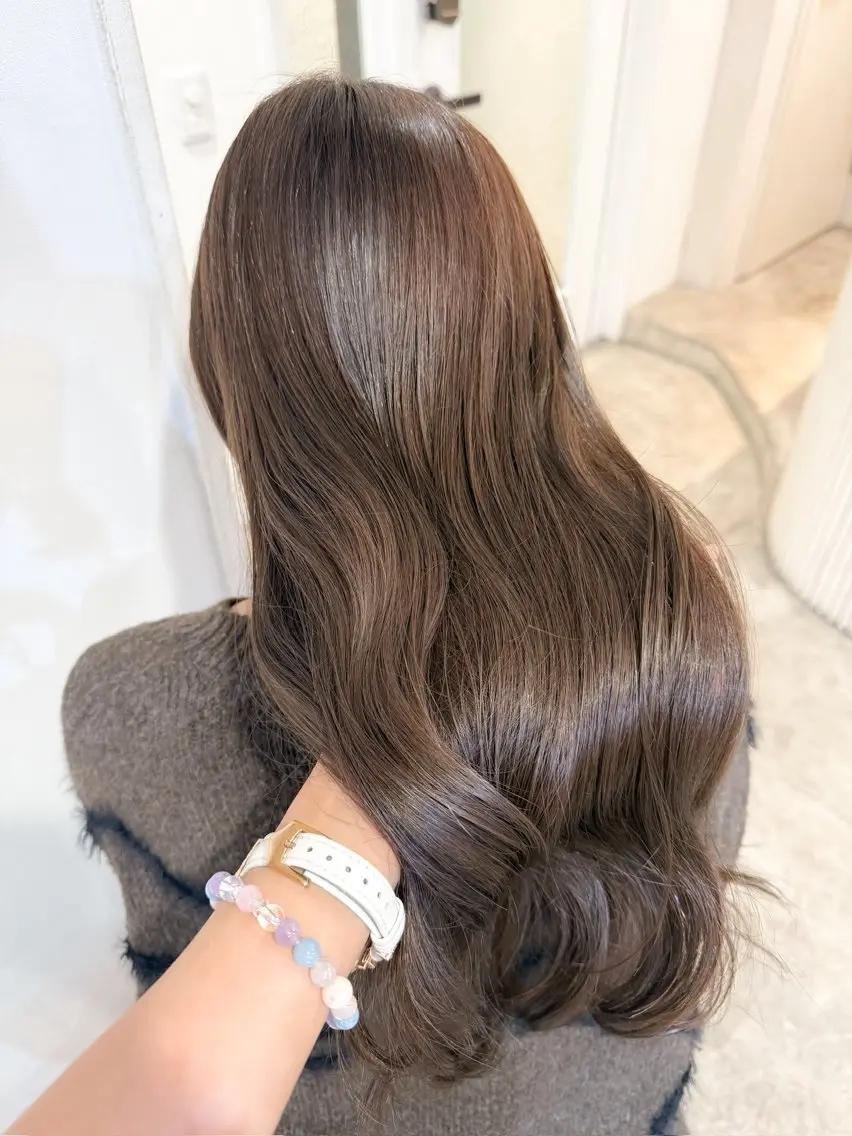 ロング カラー バレイヤージュ ベージュカラー ブリーチ ケアブリーチ ダブルカラー ヘアカラー トリートメント ミディアム/顔周り/ ベージュ🌼mayuのヘアスタイル
