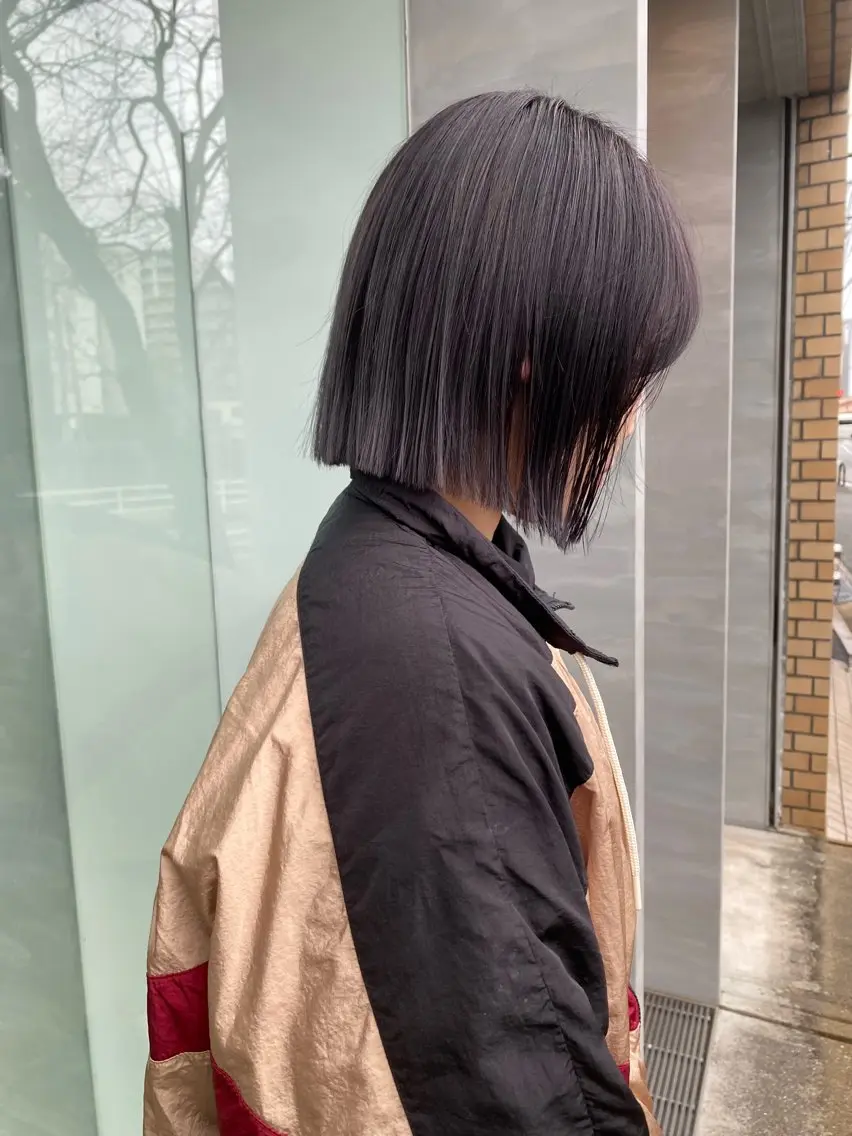 ショート カラー ラベンダーカラー ラベンダーグレー ボブ qpula misuzuのヘアスタイル