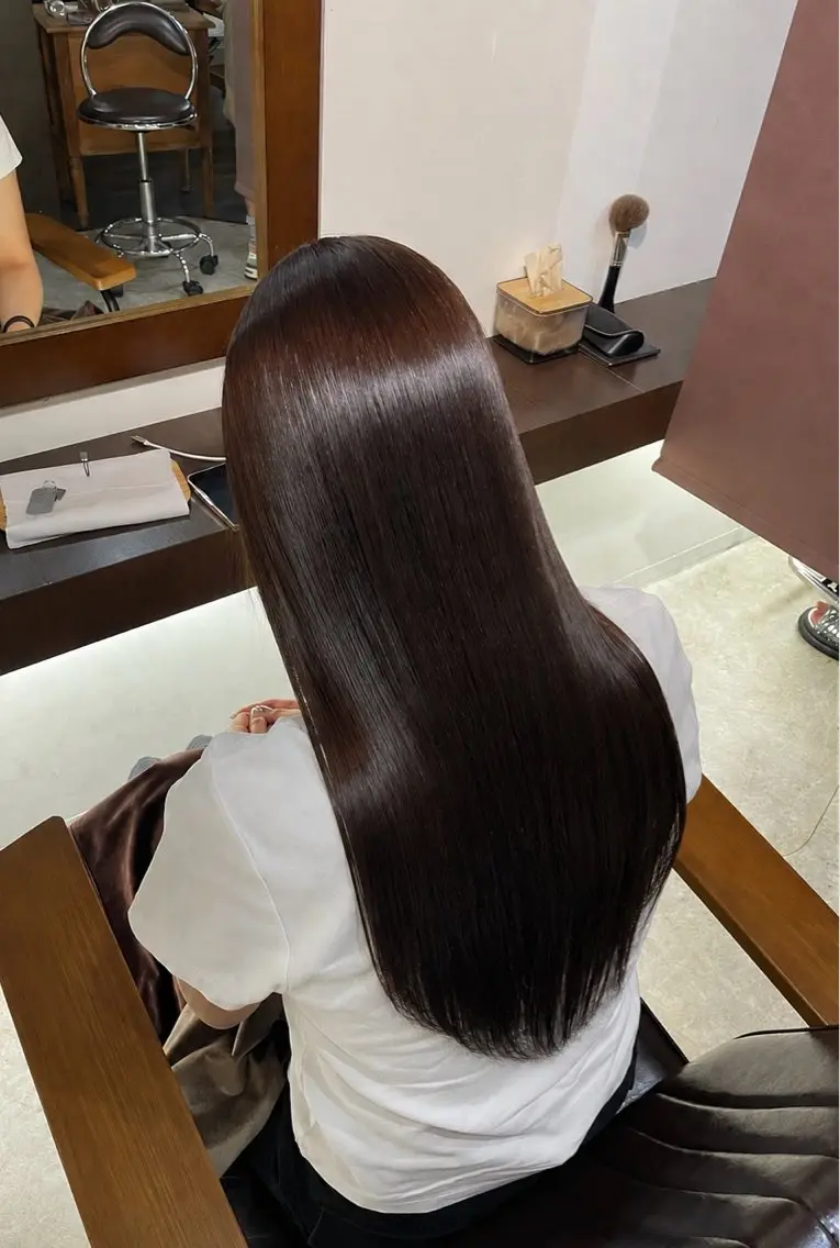 ロング カット ヘアカラー トリートメント 結衣 髪質改善モデル募集中のヘアスタイル