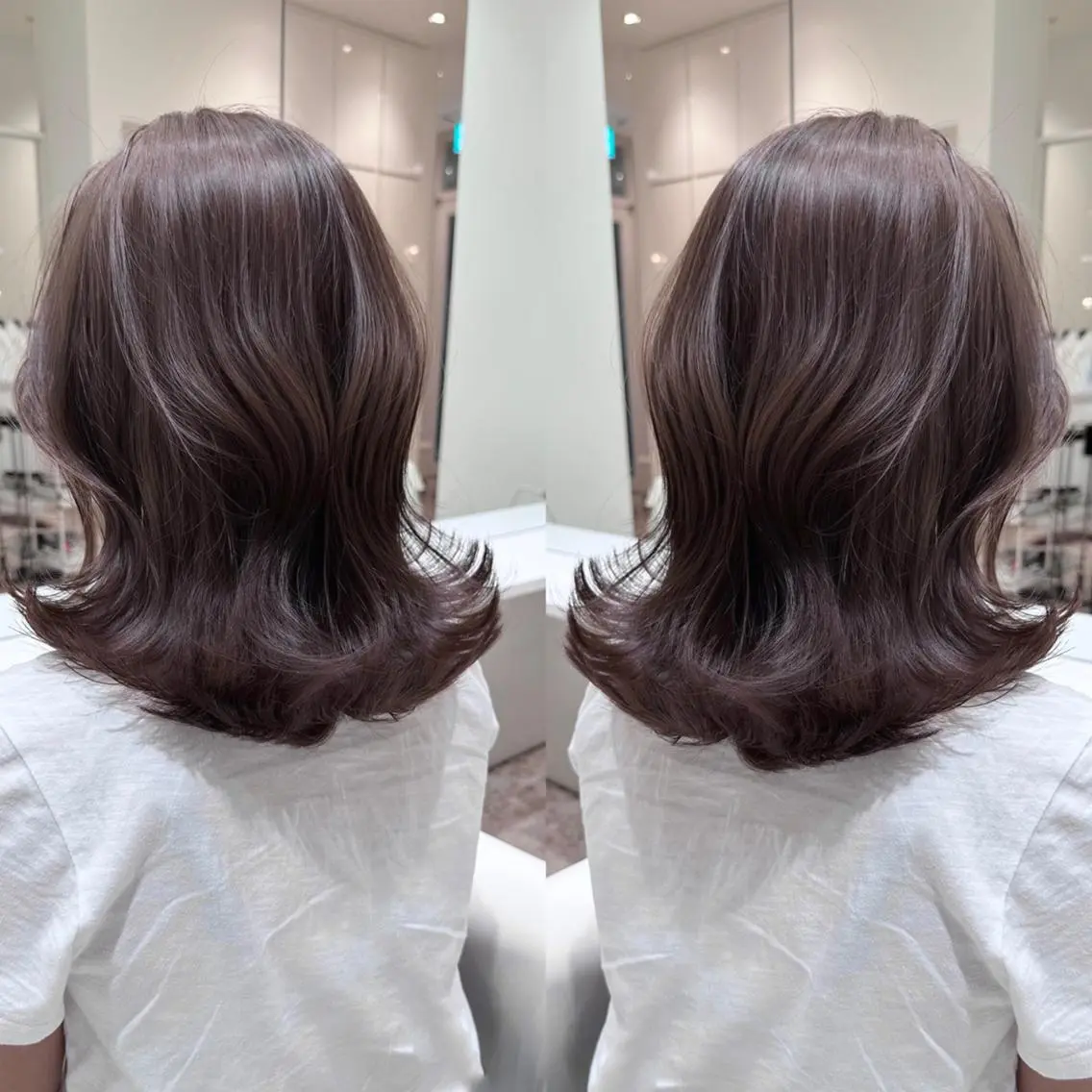 セミロング カラー アッシュ ベージュカラー ブリーチ ブラウンカラー ココアブラウン 🌿レイヤー/ブリー チ/🌿‬JINのヘアスタイル